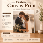 Personalized Photo Canvas Wall Art featuring high-resolution photo artwork on premium gallery-wrapped canvas with wooden frame.