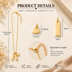 Personalized Engraved Heart & Bar Pendant Necklace in Gold, Rose Gold, and Silver with custom names, dates, or meaningful messages