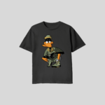Urban Duck T-Shirt printed with vibrant DTF graphics on a premium cotton blend unisex tee available in white, black, and grey.