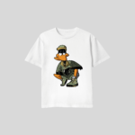 Urban Duck T-Shirt printed with vibrant DTF graphics on a premium cotton blend unisex tee available in white, black, and grey.