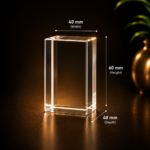 Custom 3D Crystal Block 40x40x60mm Premium K9 Crystal Photo Engraving Gift