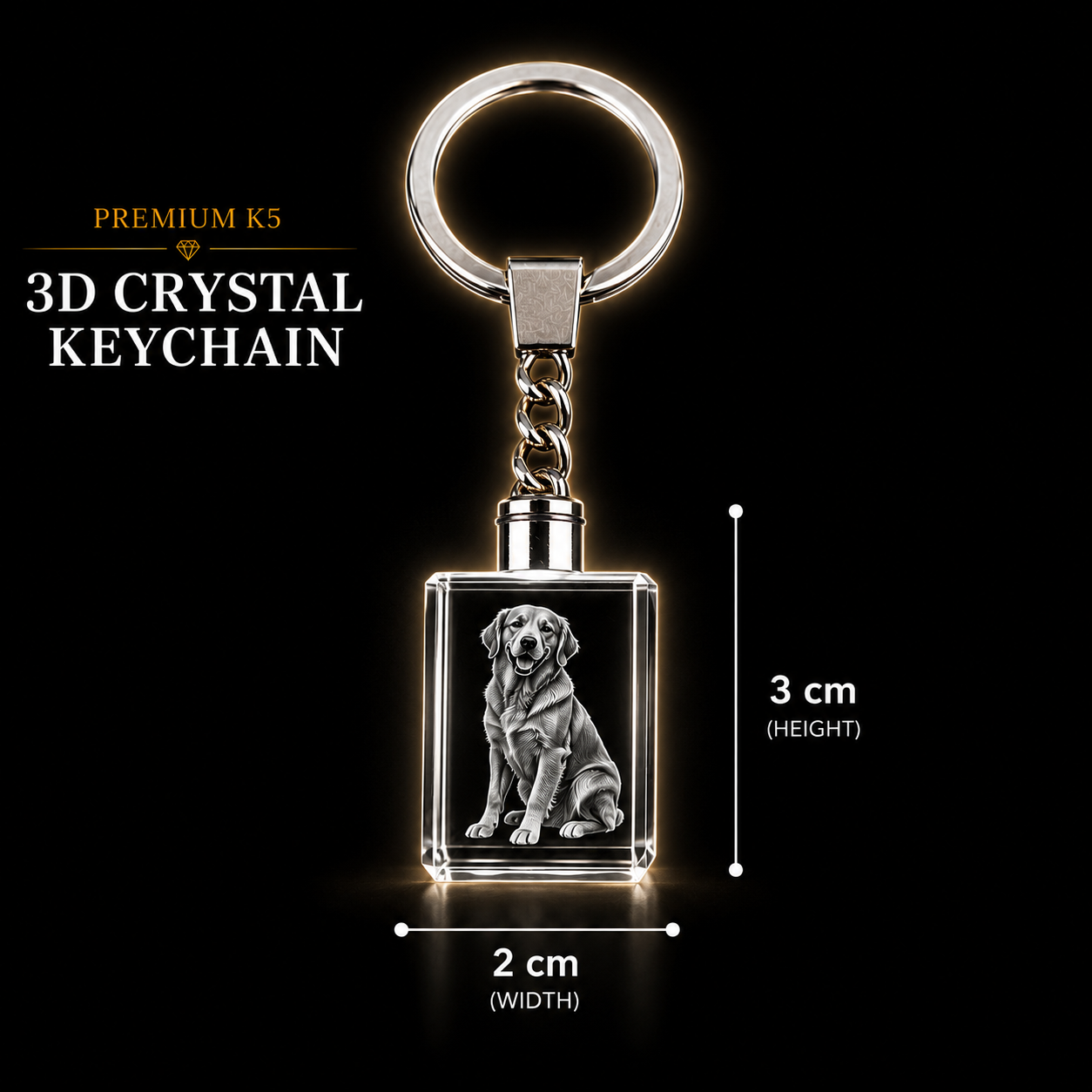 Custom 3D Crystal Keychain Personalized Photo Engraved K9 Crystal Gift | Pixel & Beam Creations Personalized 3D crystal keychain with custom photo engraving inside premium K9 crystal, custom pet memorial keychain, personalized photo keychain, laser engraved crystal keepsake, memorial gift, anniversary gift, and custom crystal keychain for everyday carry.