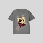 Lucky Ace & Dice Casino Graphic T-Shirt in grey featuring a premium DTF printed playing cards and dice casino design on a unisex cotton shirt.