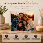 Personalized Acrylic Photo Jigsaw Puzzle displayed as a premium keepsake with a custom family photo on clear acrylic.