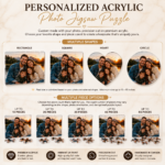 Personalized Acrylic Photo Jigsaw Puzzle available in rectangle, square, heart, and circle shapes with up to 50 puzzle pieces.