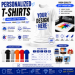 Personalized DTF Printed T-Shirt featuring custom photo, logo, text, or artwork printed in vibrant full color using premium DTF technology