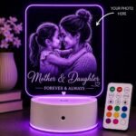 Personalized LED Acrylic Night Light customized with photos, logos, artwork, or custom designs featuring RGB color-changing LED illumination and a rechargeable base.