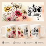 Inspirational Floral Mug featuring elegant floral artwork and uplifting affirmation printed on a premium 11oz ceramic coffee mug.
