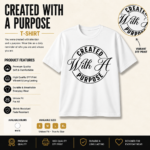 Created With a Purpose White Christian T-Shirt featuring a premium DTF printed inspirational faith design on a comfortable unisex tee.