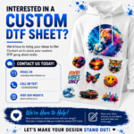 Custom DTF Gang Sheet with premium direct-to-film transfers for custom apparel printing