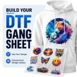 Custom DTF Gang Sheet with premium direct-to-film transfers for custom apparel printing