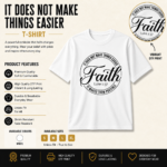 Faith Makes Them Possible Luke 1:37 White Christian T-Shirt featuring an inspirational Bible verse design with premium DTF printing on a white unisex tee.