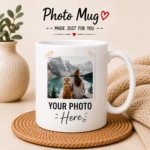 Photo Mug personalized with your favorite family photo on a premium 12oz white ceramic mug featuring vibrant UV printing and a glossy finish.