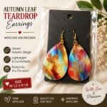 Colourful teardrop earrings with vibrant floral, fruit and seasonal printed designs