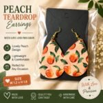 Colourful teardrop earrings with vibrant floral, fruit and seasonal printed designs