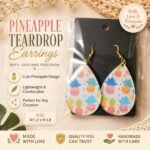 Colourful teardrop earrings with vibrant floral, fruit and seasonal printed designs