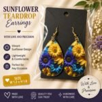 Colourful teardrop earrings with vibrant floral, fruit and seasonal printed designs