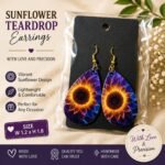 Colourful teardrop earrings with vibrant floral, fruit and seasonal printed designs