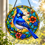 Bird Acrylic Suncatchers featuring colourful peacock, Philippine eagle and blue jay designs for window decor