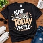 Funny sarcastic graphic t-shirt collection featuring animal, coffee, camping, and humorous designs