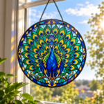 Bird Acrylic Suncatchers featuring colourful peacock, Philippine eagle and blue jay designs for window decor