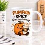 Foodie Pun Mugs featuring funny taco, pizza and dessert-inspired designs on white ceramic mugs